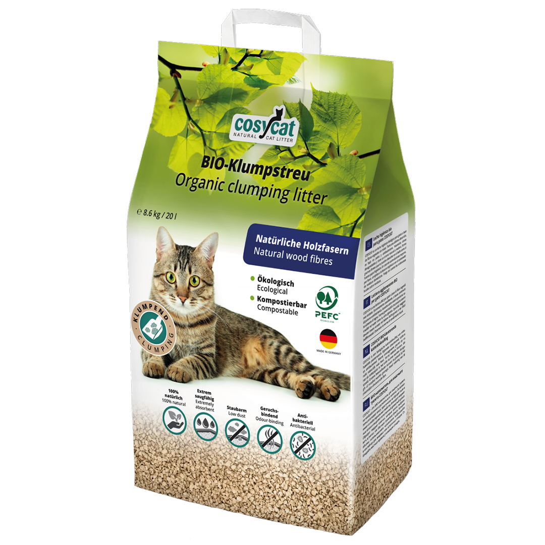 COSYCAT BIO-Klumpstreu 25.8kg / 60L (3 Beutel à 8.6kg / 20L)